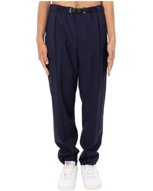 White Sand Straight Trousers - Bleu