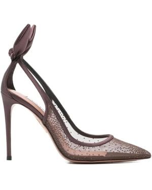 Aquazzura Bow Tie Mesh Pump 105 - Braun