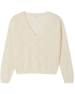 American Vintage V-Neck Truien - Wit
