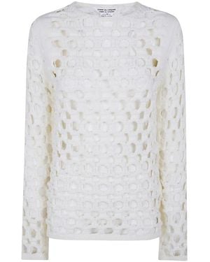 Comme des Garçons Truien & Vesten ,Wit ,Round-Neck Truien
