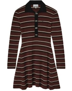 Ganni Polo Jurk - Bruin