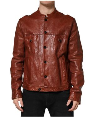 Dolce & Gabbana Leather Jackets - Brown