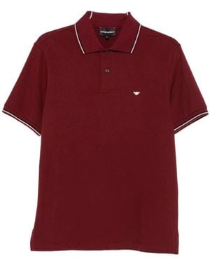 Emporio Armani Logo-Poloshirt Aus Baumwolle - Rot