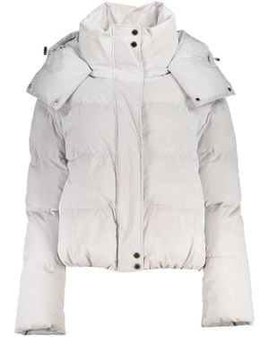 Patrizia Pepe Chaqueta Blanca Con Capucha Desmontable, Mujer, Talla - Gris