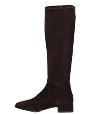 Notre-v Schoenen ,Bruin ,Wol Bruine Puntige Hoge Laarzen - Zwart