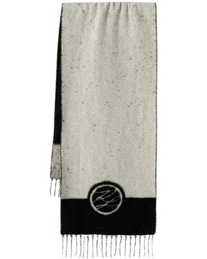 KARL LAGERFELD Accessoires ,Wit ,Autograph Patch Sjaal - Grijs