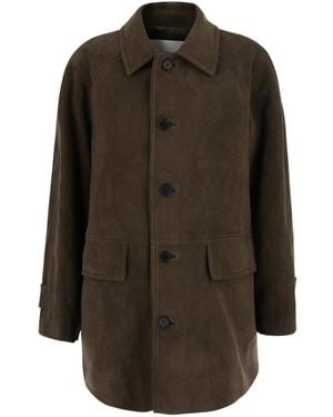 DUNST Jassen ,Bruin ,Leer Lily Alter-Suede Half Jacket - Groen