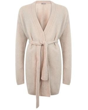 Herno Truien & Vesten ,Wol Cardigan Met Verstelbare Riem - Naturel