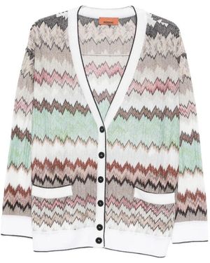Missoni Truien & Vesten ,Veelkleurig ,Snake Raschel Viscose Lamé Cardigan - Groen
