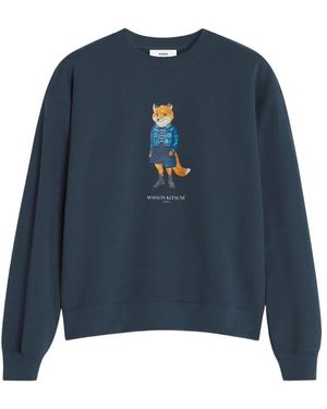 Maison Kitsuné Vos Jurk Sweatshirt - Blauw