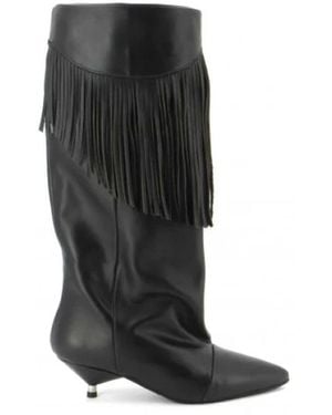 GISÉL MOIRÉ Heeled Boots - Negro
