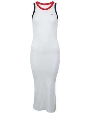 Fiorucci Midi-Kleid Aus Gerippter Baumwolle - Weiß