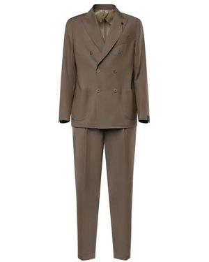 Santaniello Double Breasted Suits - Marrón