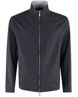 Eleventy Stehkragen Vollreißverschluss Jacke - Blau
