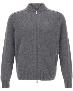 Gran Sasso Truien & Vesten ,Grijs ,Wol Ritssluiting Vest