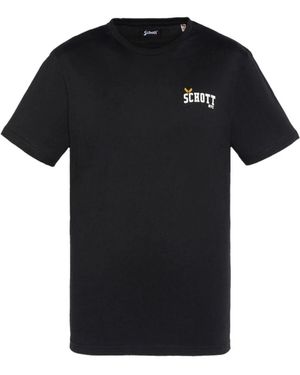 Schott Nyc T-Shirts - Zwart