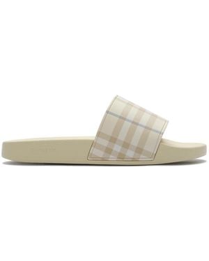 Burberry Sliders - Blanco