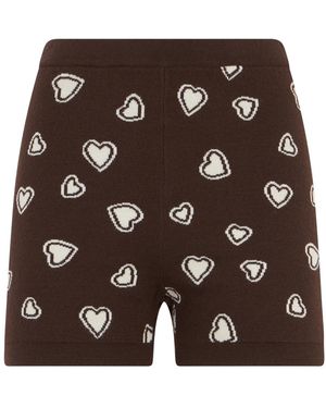 Moschino Shorts Met Hartjesprint - Zwart