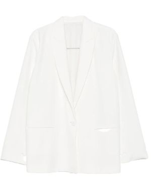 Alberta Ferretti Blazer Met Enkele Knoop - Wit