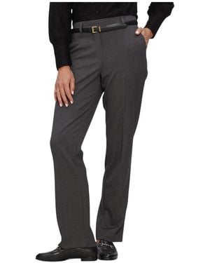 Object Broeken ,Grijs ,Leer Objlisa Mw Straight Pant Noos - Zwart