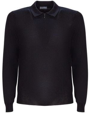 Drumohr Polo Van Merinowol - Blauw