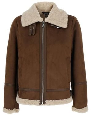Ralph Lauren Jassen ,Bruin ,Leer Jack Met Gespdetails Van Imitatieleer