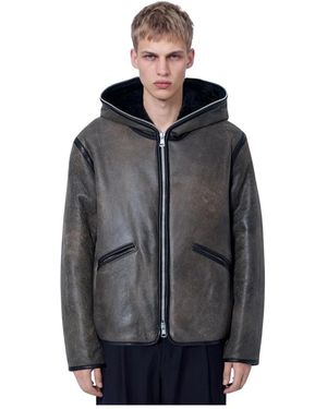 Our Legacy Jassen ,Bruin ,Leer Full Zip Jacket - Grijs