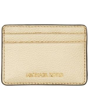 Michael Kors Accessoires ,Geel ,Leer Jet Set Kaarthouder - Metallic