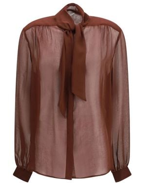Lardini Overhemden ,Bruin ,Creponne Blouse