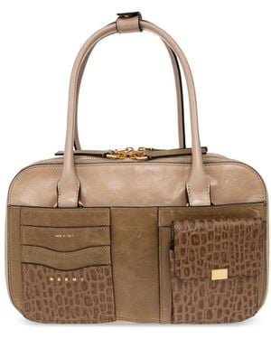Marni Leder-Tote-Bag - Braun