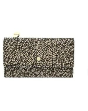 Borbonese Accessoires ,Zwart ,Leer Portafoglio Medium