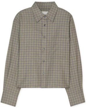 Closed Cropped-Bluse Oversized Fit - Grau