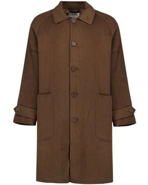 Officine Generale Single-Breasted Coats - Brown