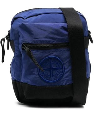 Stone Island Compass-Patch Messenger Bag - Blauw
