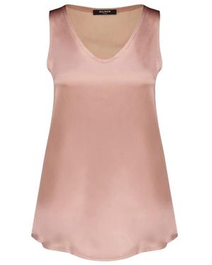 Balmain Sleeveless Tops - Pink