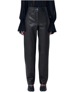 KHAITE Leather Trousers - Black