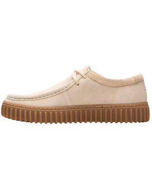 Clarks Polyester Sneaker Low Top Wildleder - Natur