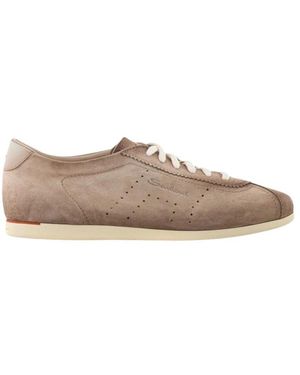 Santoni Schoenen ,Leer Yorker Sneakers - Bruin