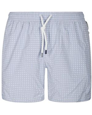 Fedeli Italienische Eleganz Badeanzug Madeira Stampato - Blau