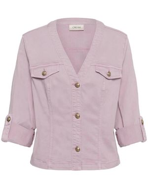 Cream Blouses - Purple
