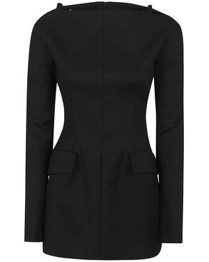 Max Mara Kleedjes ,Zwart ,Leer Elegante Zwarte Jurk Voor Vrouwen
