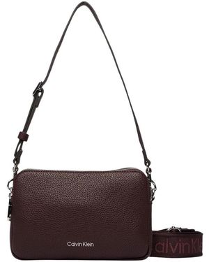 Calvin Klein Tassen ,Bruin ,Webbing 2X Strap Cameratas