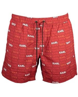 KARL LAGERFELD Badmode ,Rood ,Polyester Rosso Poliestere Zwembroek