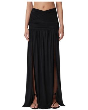Amazuìn Gathered Side-Slit Skirt - Schwarz