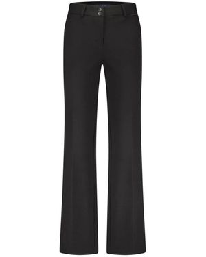 Red Button Wide Trousers - Zwart