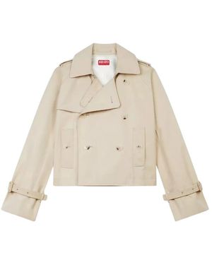 KENZO Jassen ,Katoen Korte Trenchcoat - Naturel