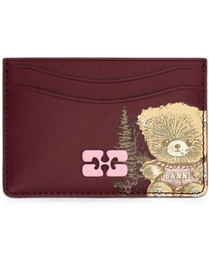 Ganni Accessoires ,Rood ,Nylon Portemonnees - Paars