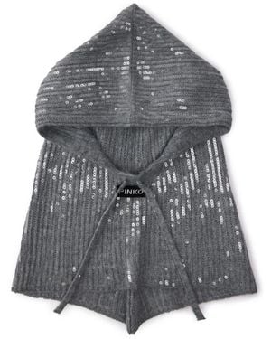 Pinko Balaclava Met Pailletten - Grijs
