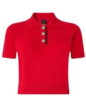 Pinko Tops ,Rood ,Wol Gorgona Poloshirt