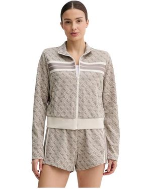 Guess Sweatshirt Mit Durchgehendem Reißverschluss - Grau
